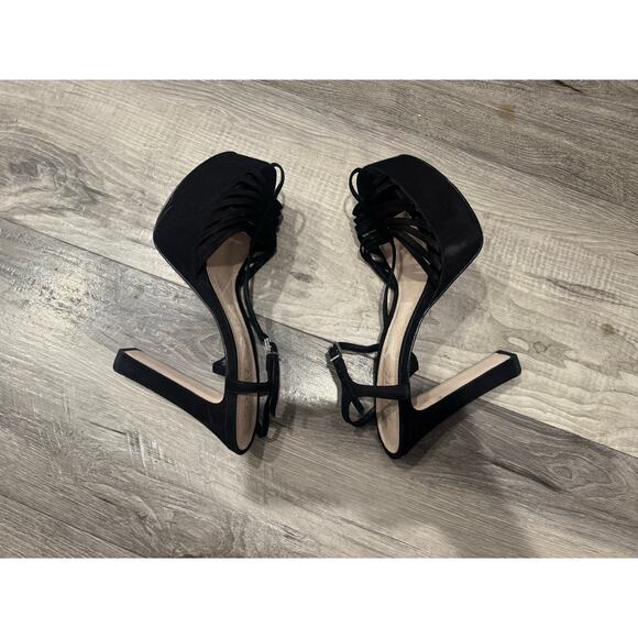 SCHUTZ Roxi Sandalia Salto Alto Black Heels GUC Size 9B - Picture 1 of 6